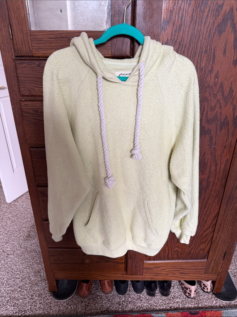 Free people hoodie light greenish/yellow